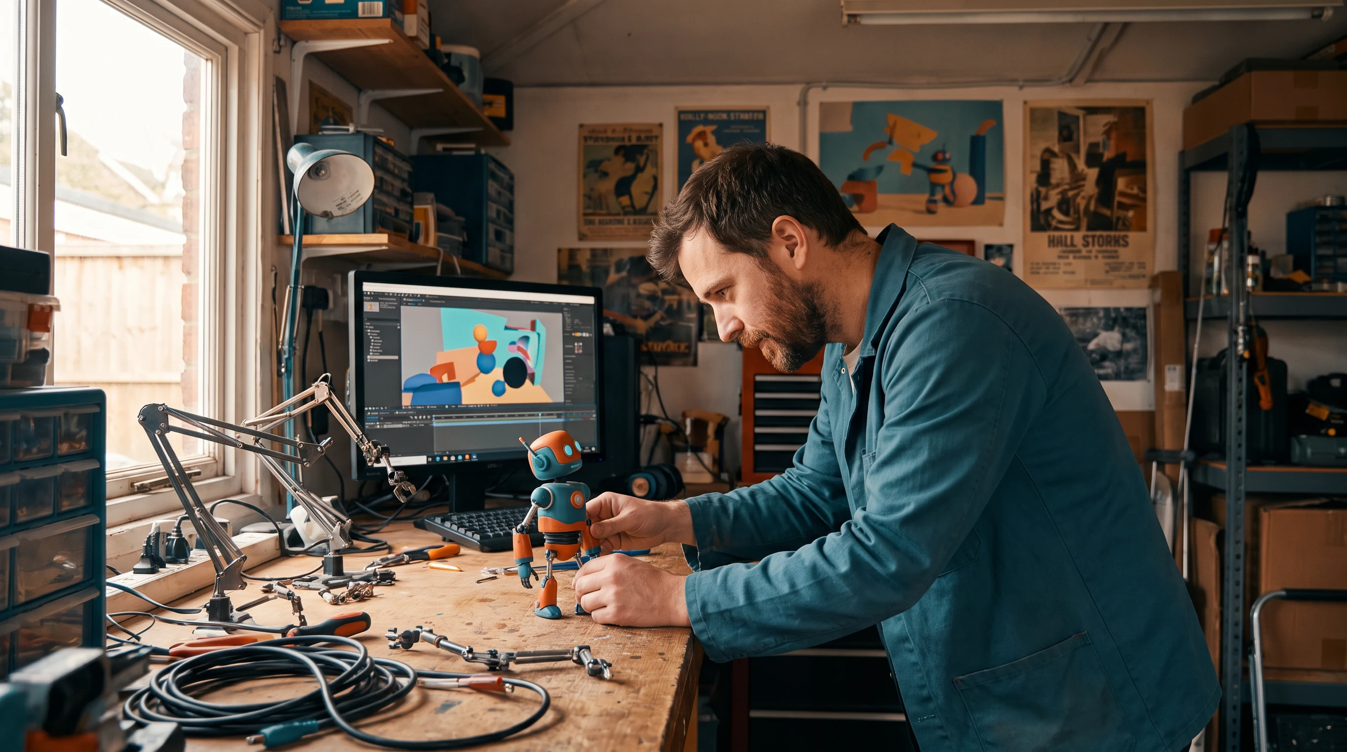 Animator at a rig pinboard